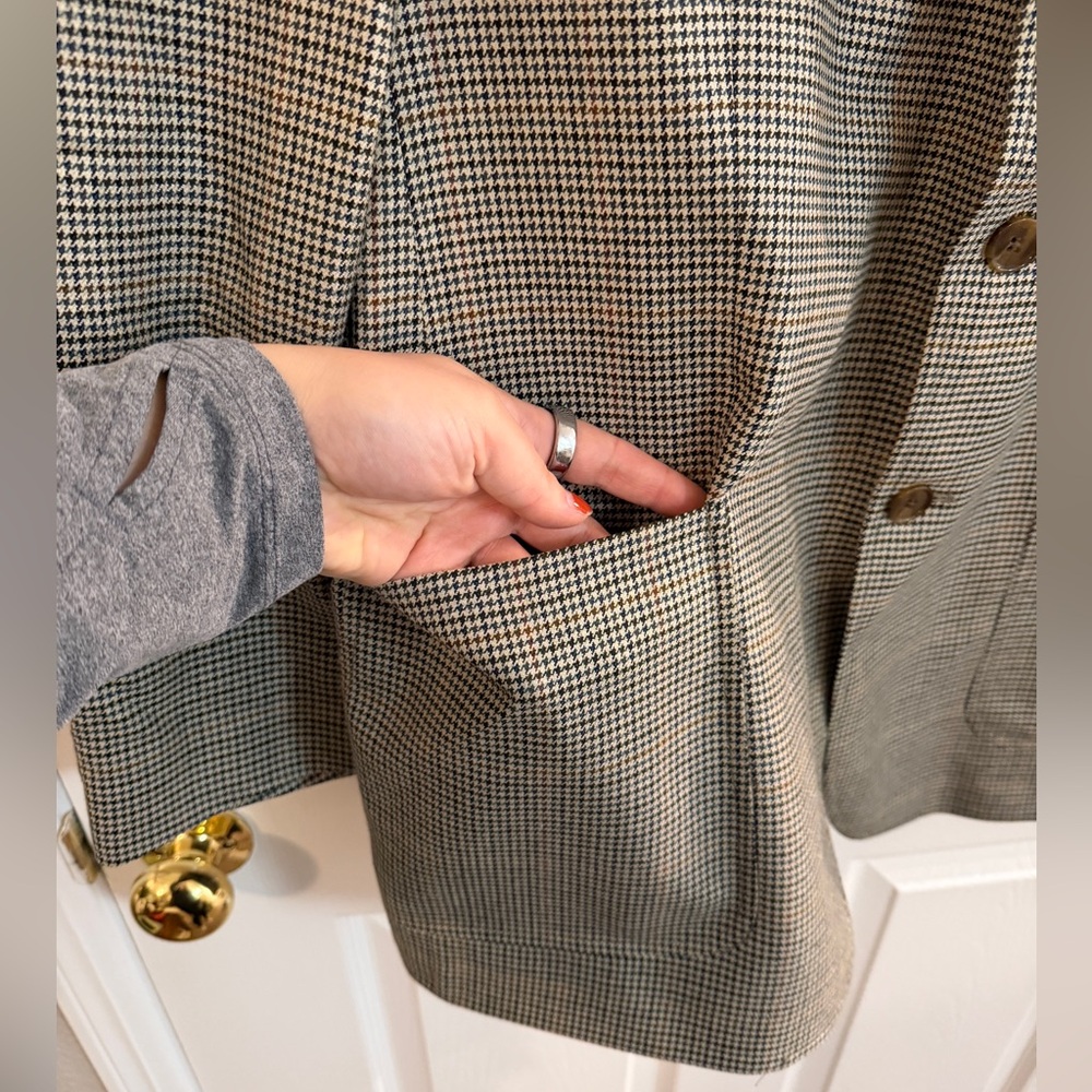NWT Lauren Ralph Lauren Silk/Wool Blend Houndstooth Blazer Sportcoat - Men's 46T - Picture 7 of 7